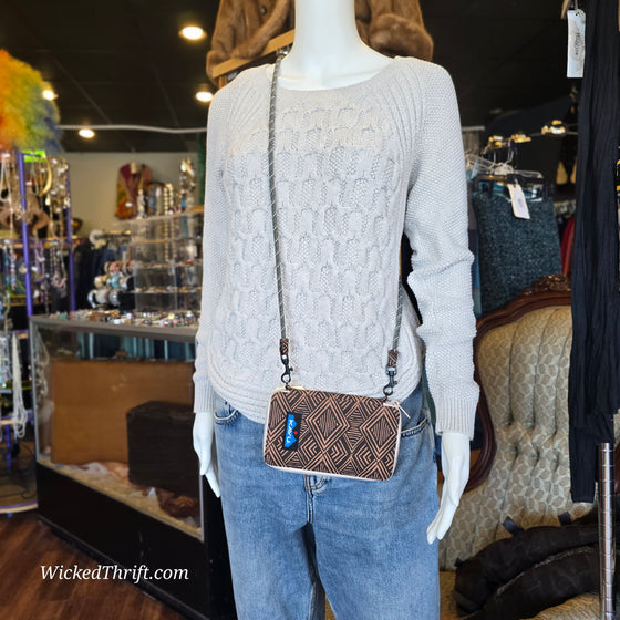 KAVU Brown Pattern Crossbody