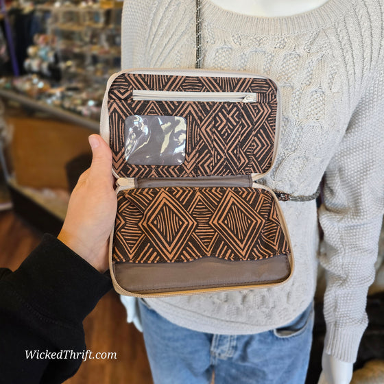 KAVU Brown Pattern Crossbody